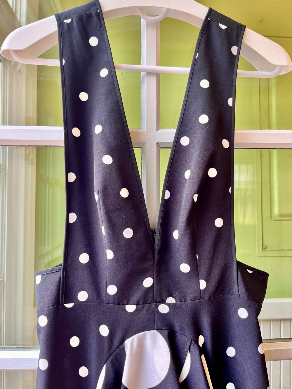 Topshop UK Black & White Polka Dot High-Low Dress, Backless Strappy top,  Ruffle - Picture 5 of 13